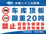 车库顶板限重警示标牌