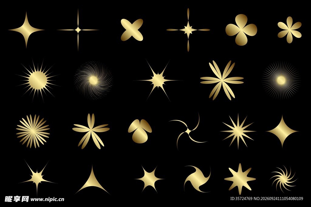 金色星花素材