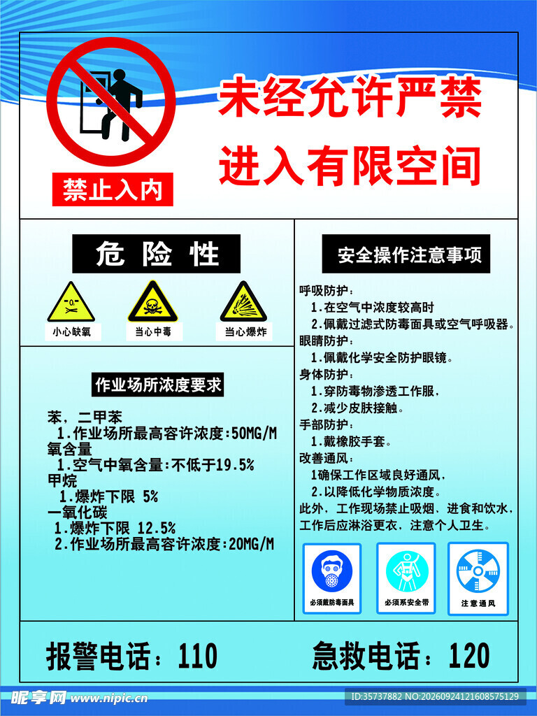 有限空间安全警示标牌