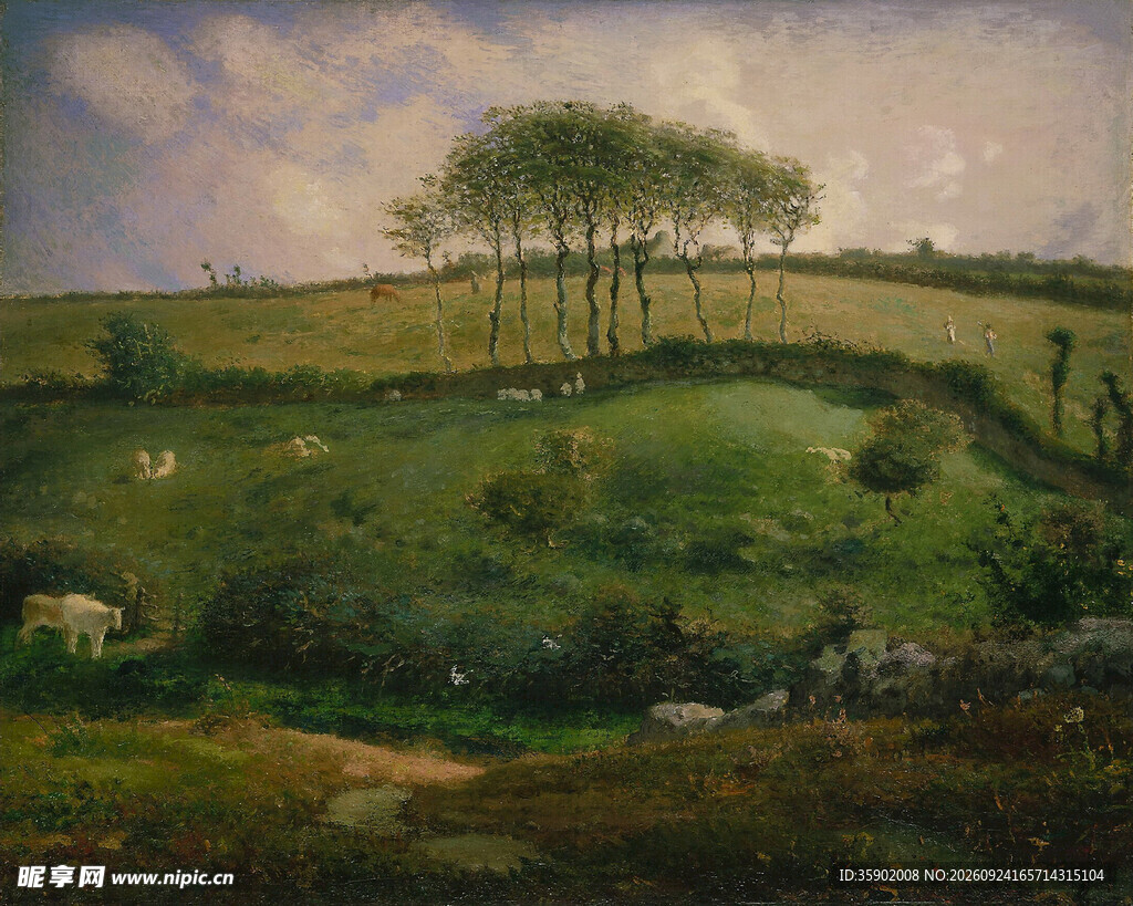 郊野田园风景油画