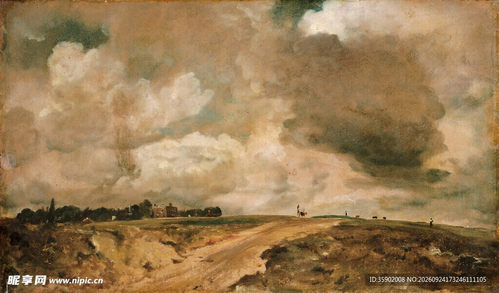 郊野旷野风景油画
