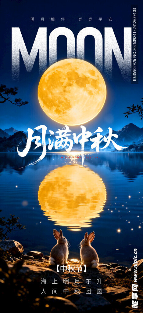 月满中秋主题海报