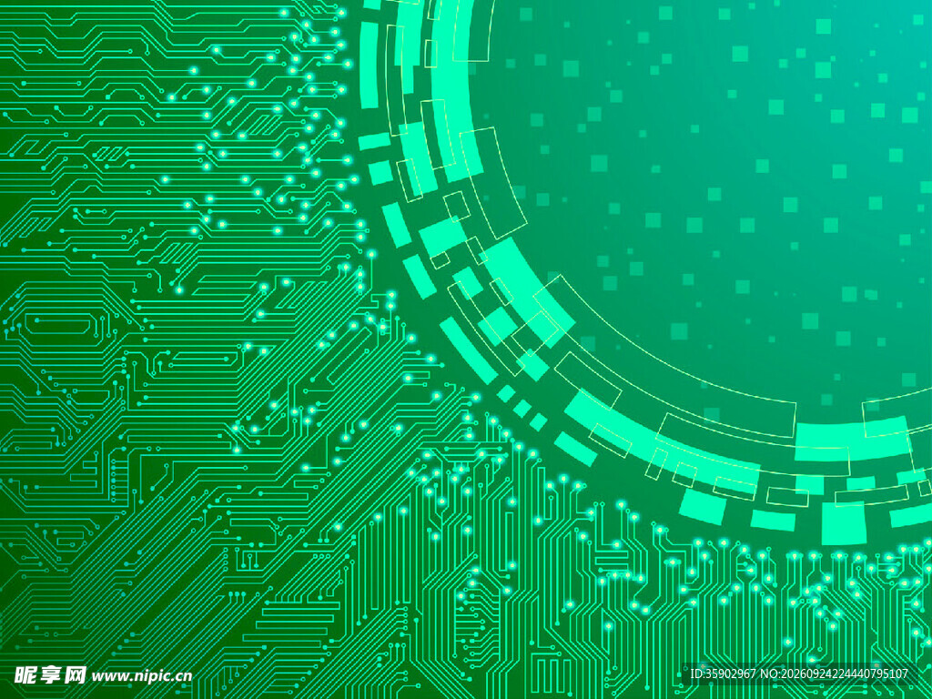 绿色电路板微距特写