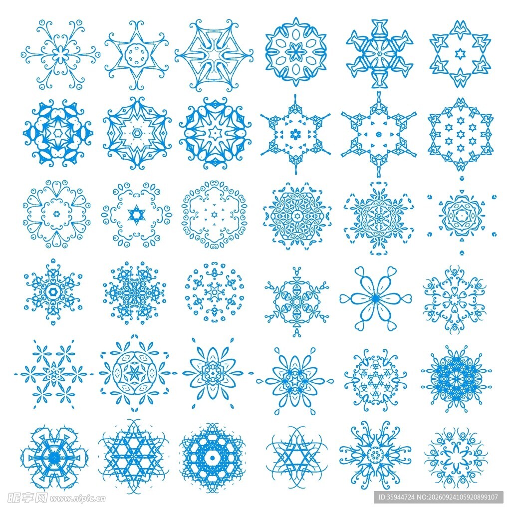 蓝色雪花纹样