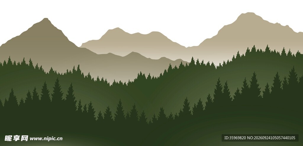 山林风景插画