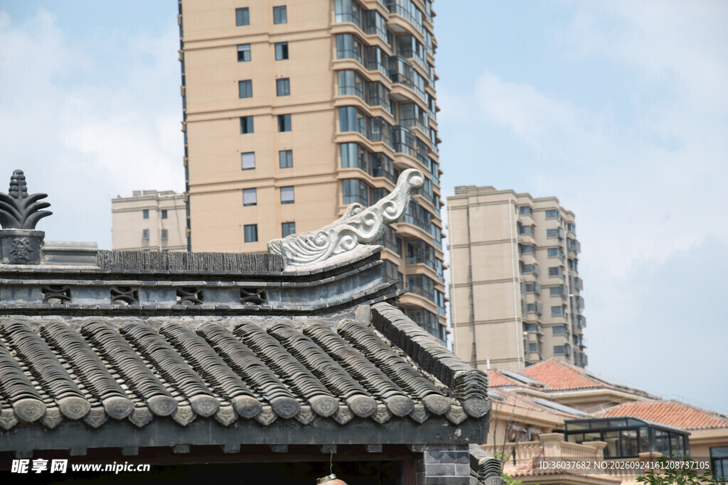 古今建筑同框景观