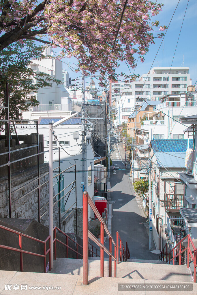 春日城市坡道街景