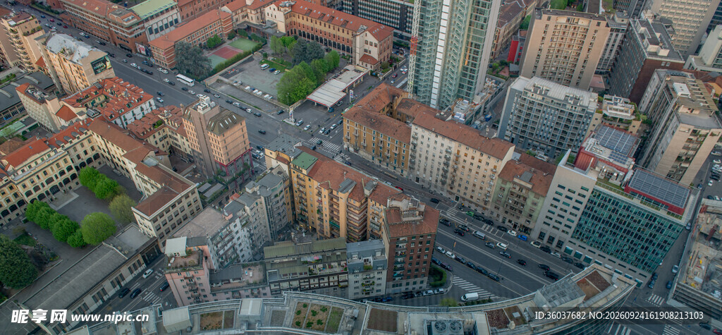 航拍城市中心街区