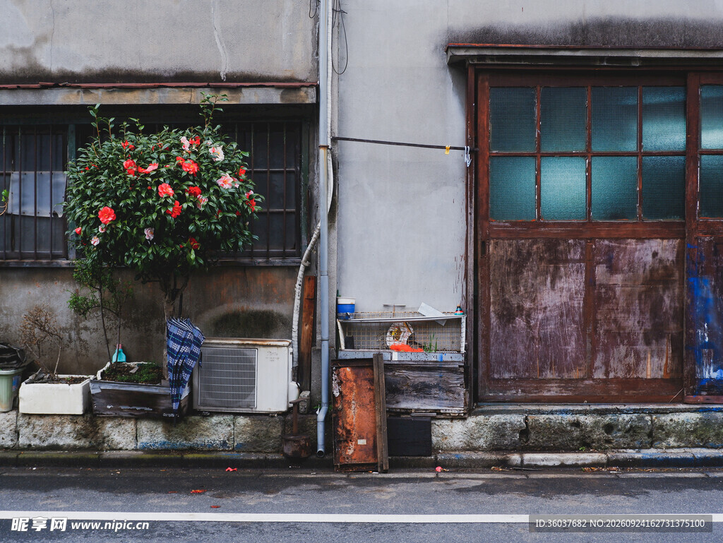 街边老式民居街景