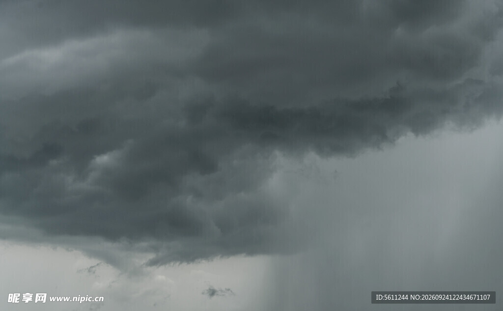 乌云密布暴雨天空
