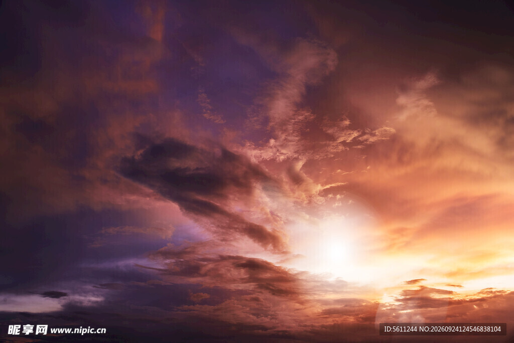 日落晚霞天空自然美景
