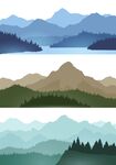 山水风景插画