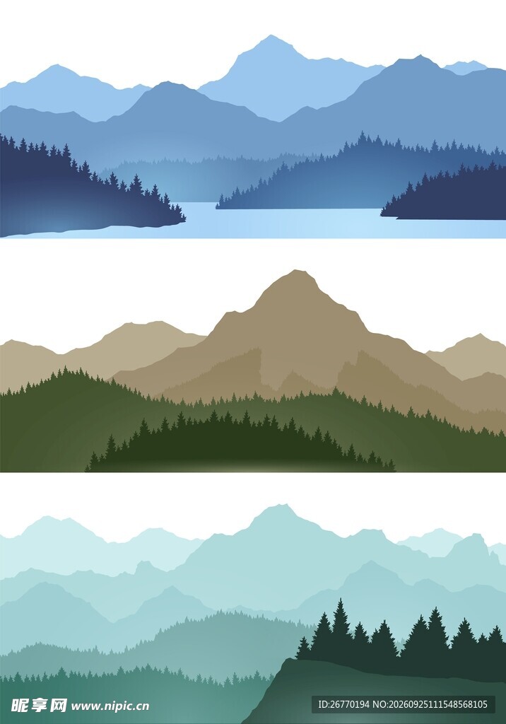 山水风景插画
