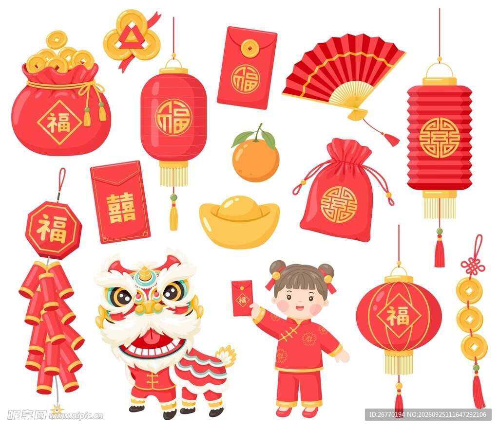 春节元素素材