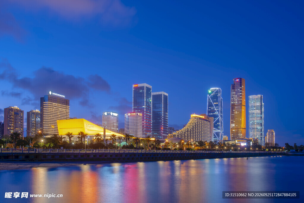 城市滨水夜景风光