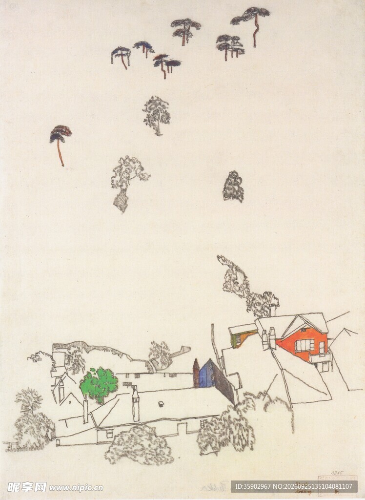 春日古人放风筝场景