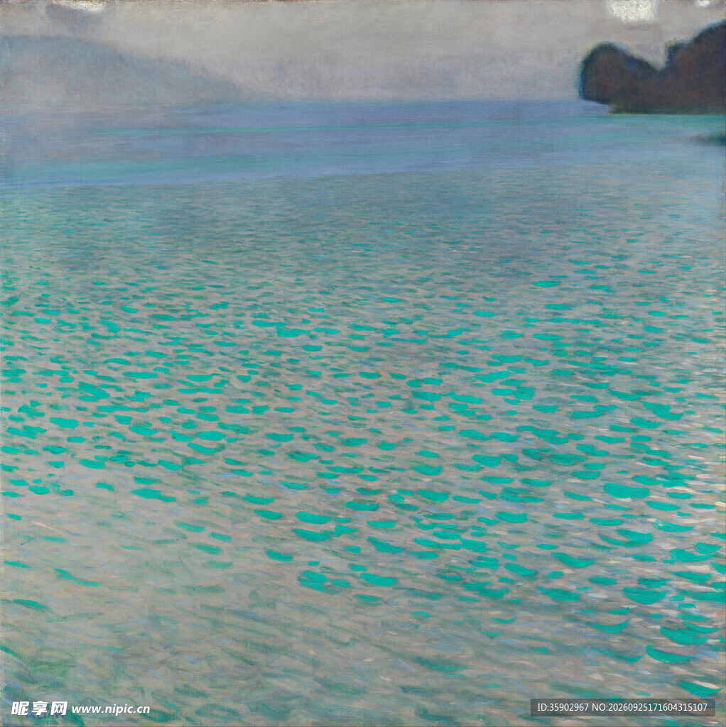 波光粼粼湖面风光