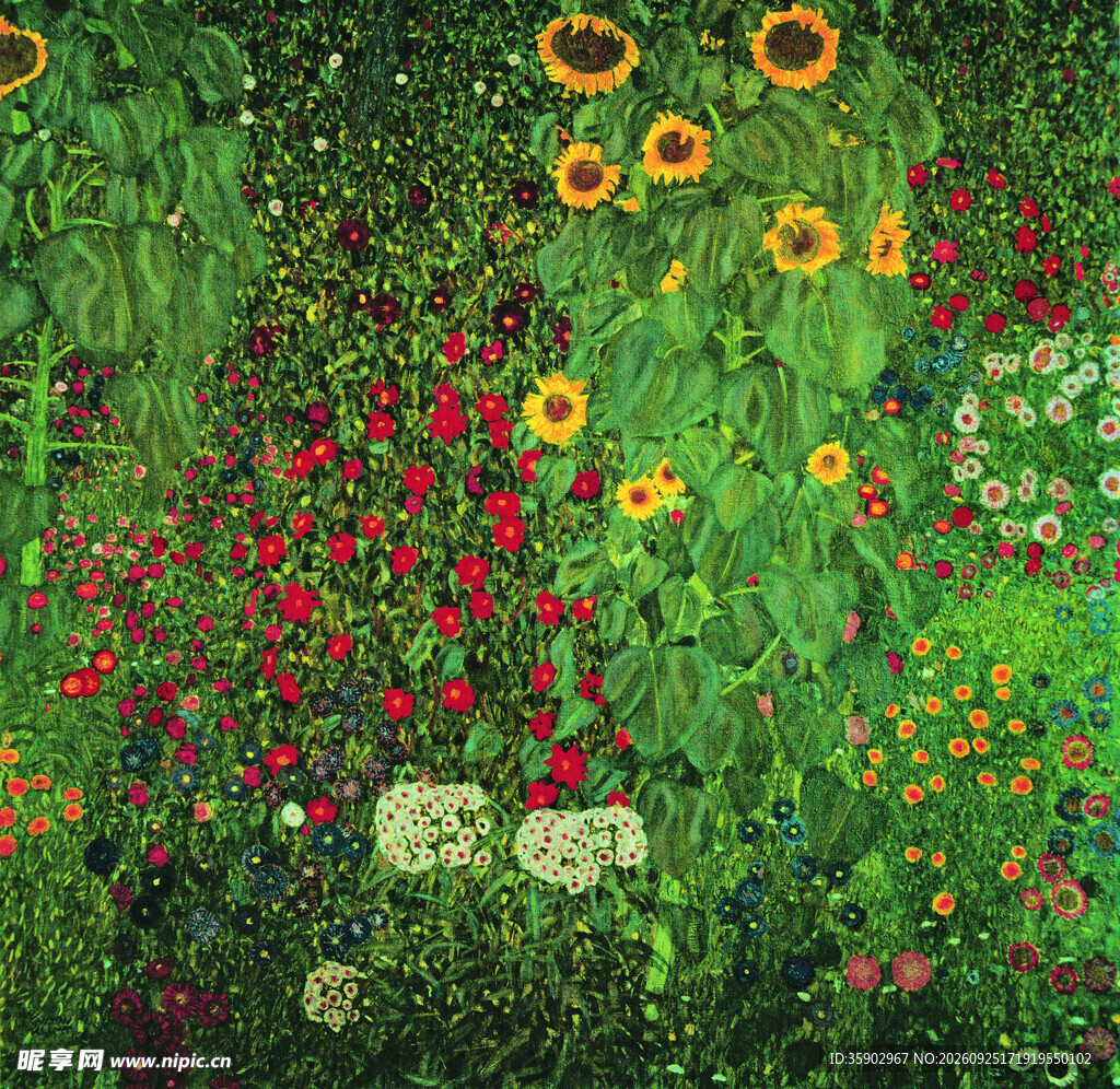 克里姆特花卉花园油画