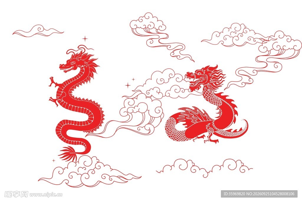 国风红龙纹样