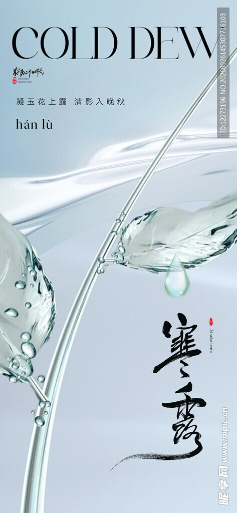 寒露节气清新海报