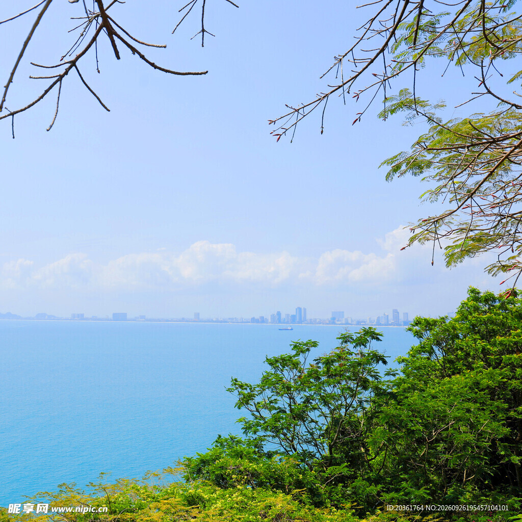 海滨晴日自然风景
