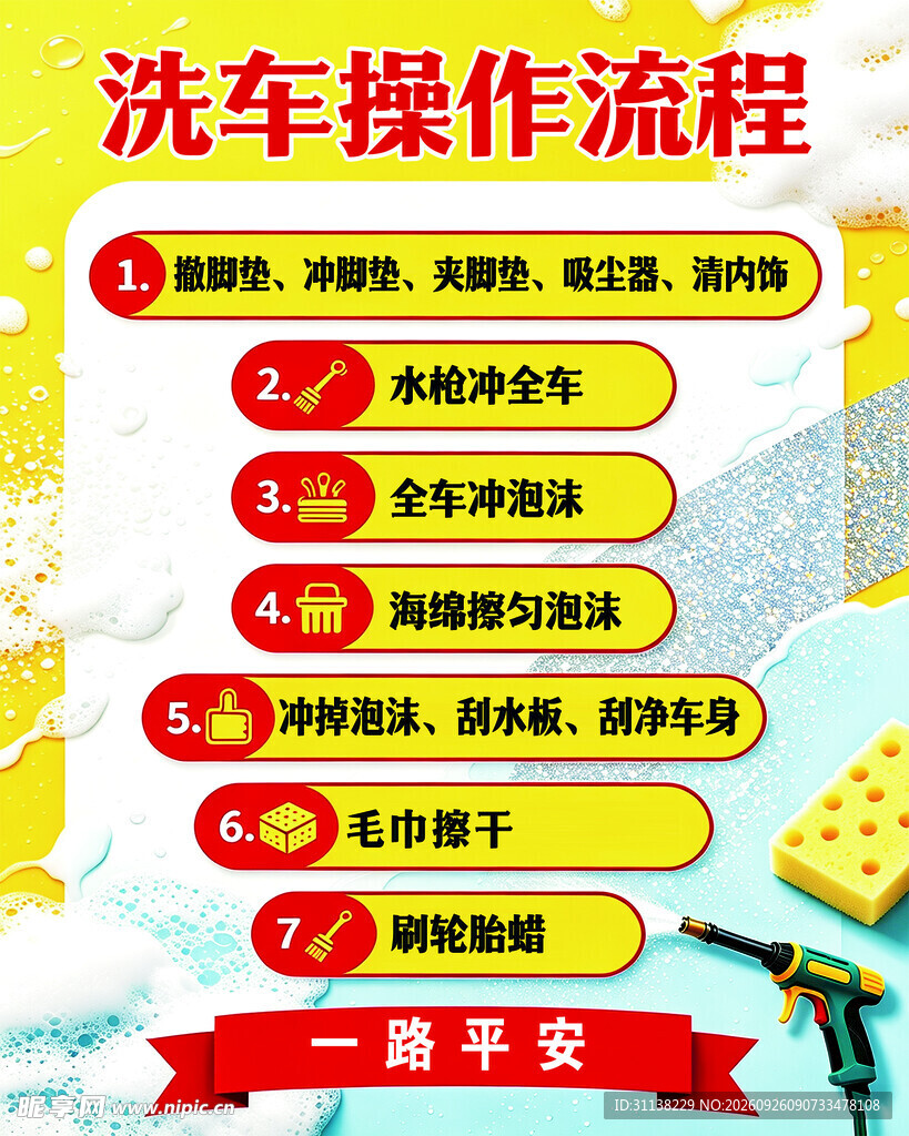 洗车操作流程