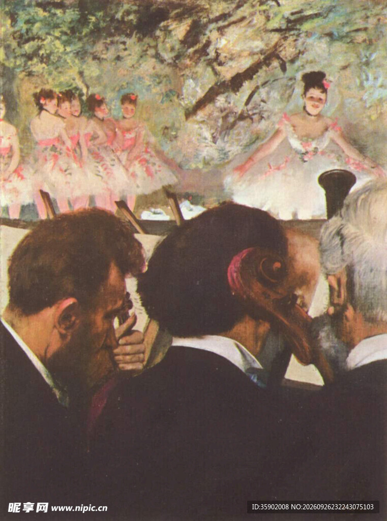 古典芭蕾演出场景油画