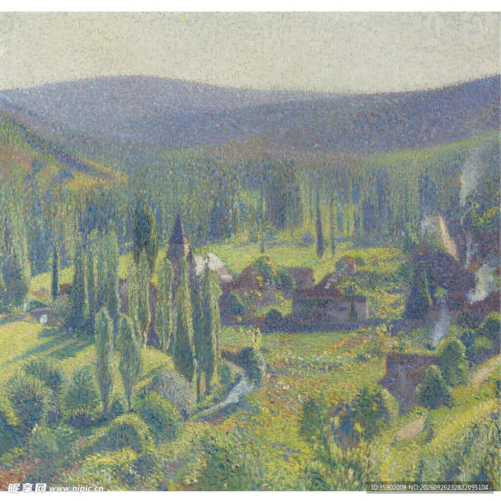 山野乡村风景油画