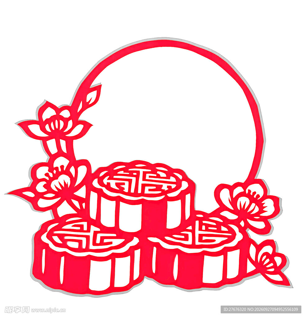 新中式桂花月饼矢量设计