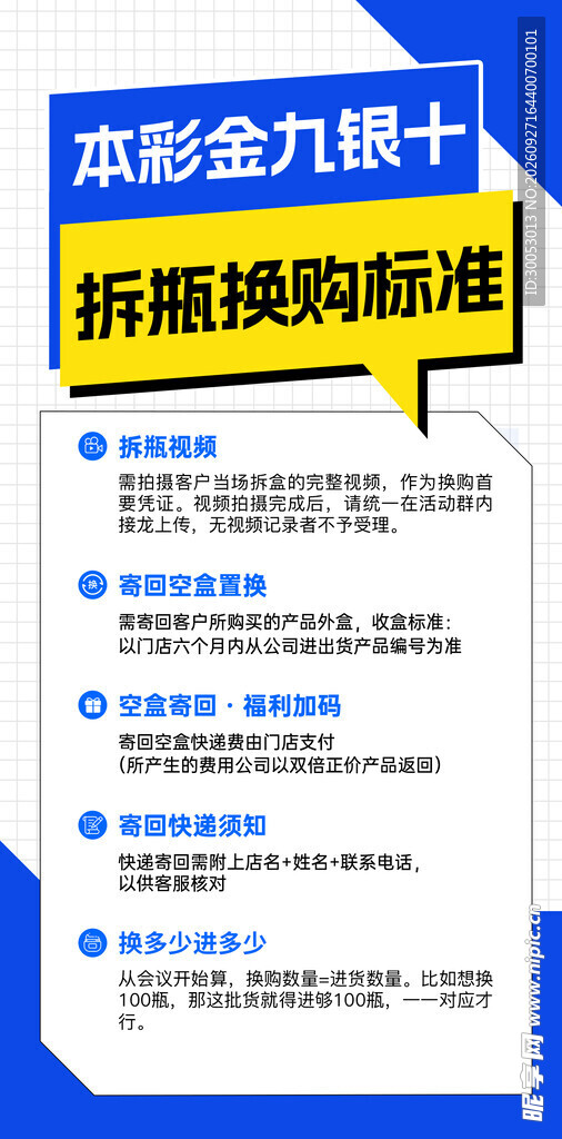 产品拆瓶换购流程要求宣传图