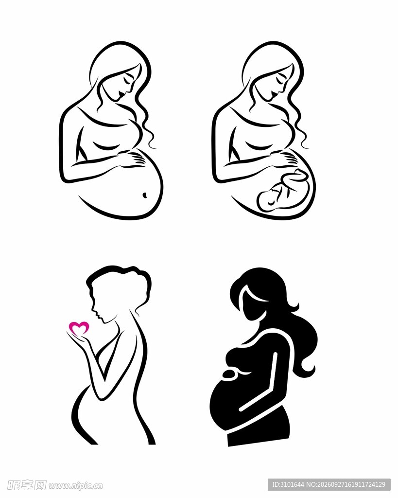 孕妇线描图案