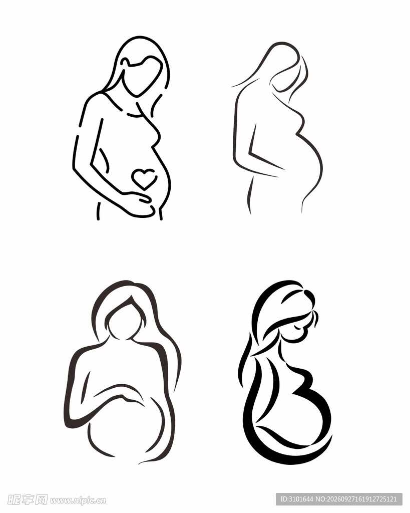 孕妇线描图案