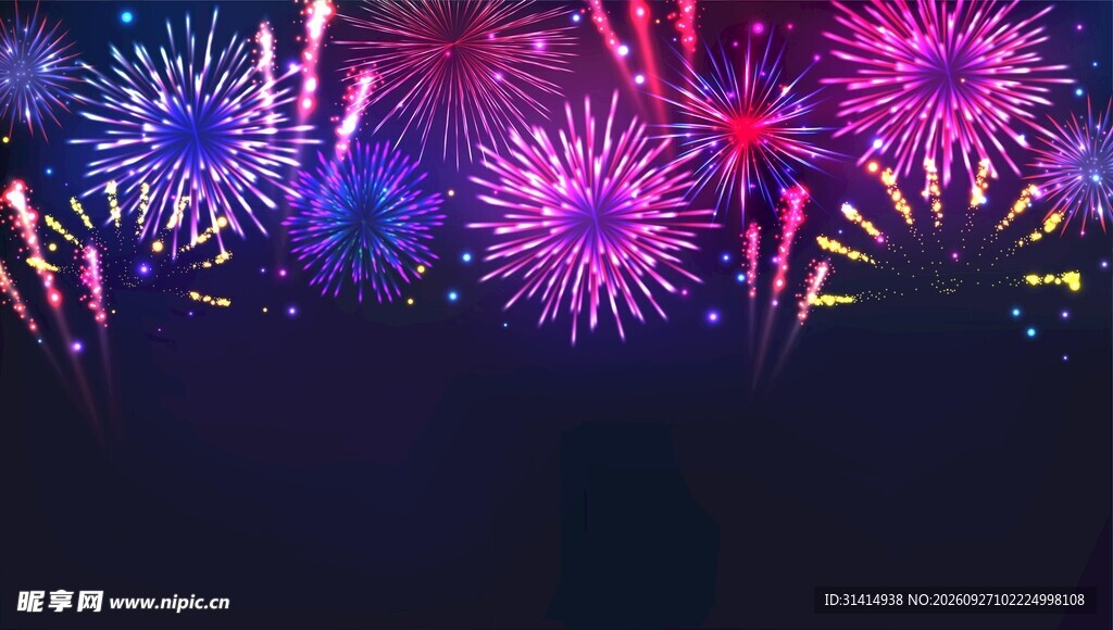 烟花夜景背景