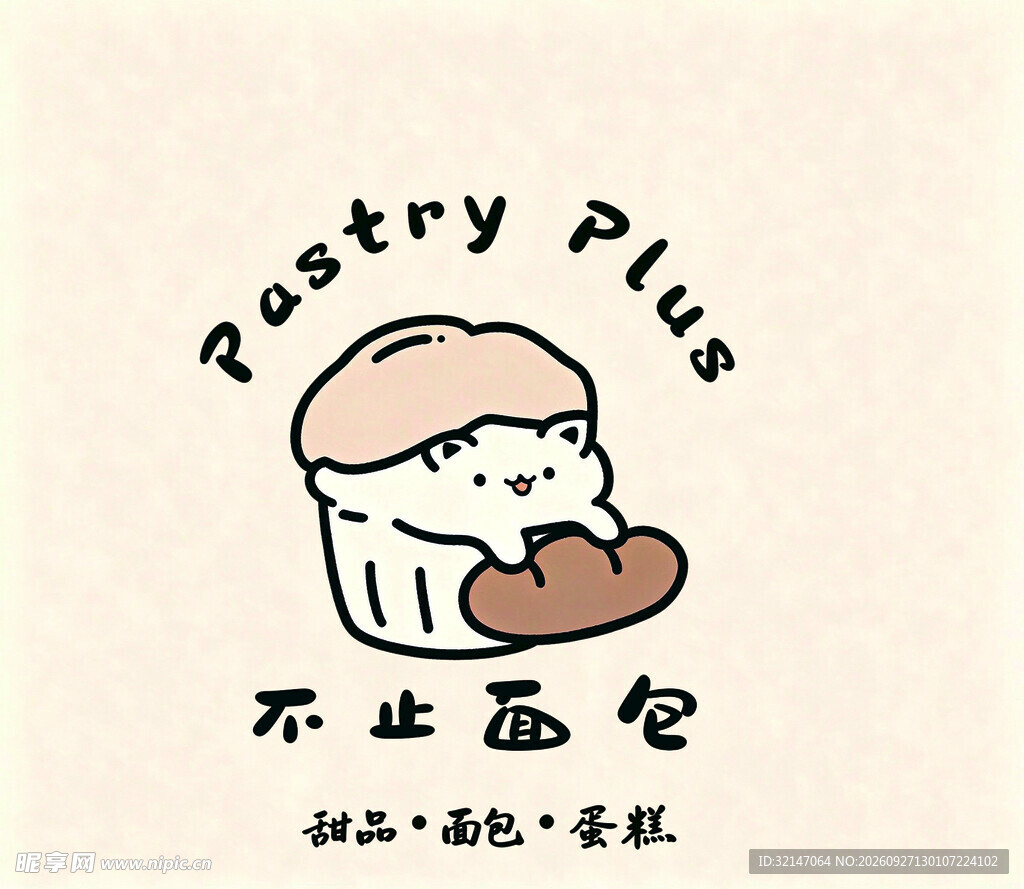 可爱面包烘焙店logo