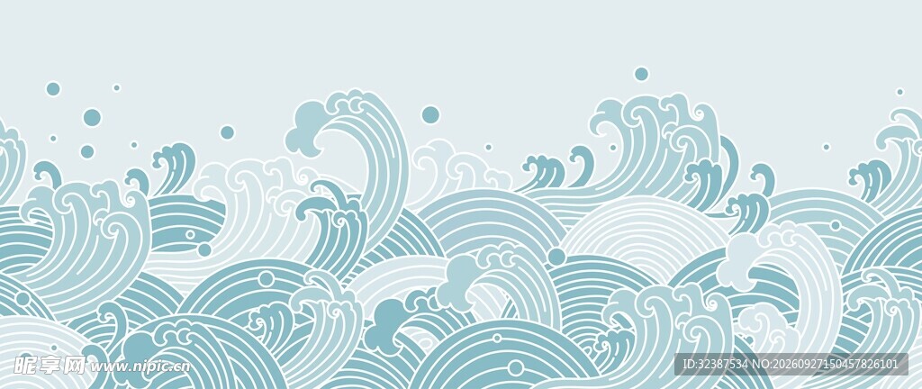 国风海浪背景