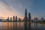 深圳湾黄昏城市景观