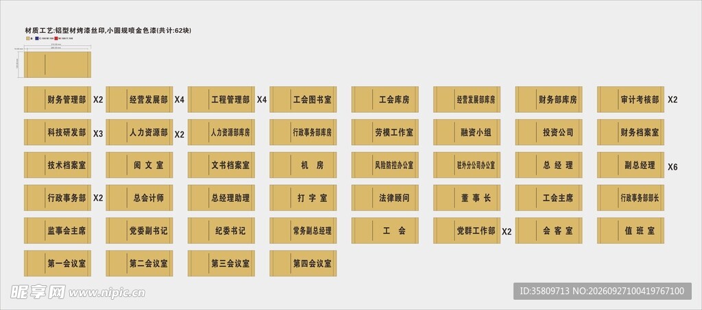 公司集团科室牌