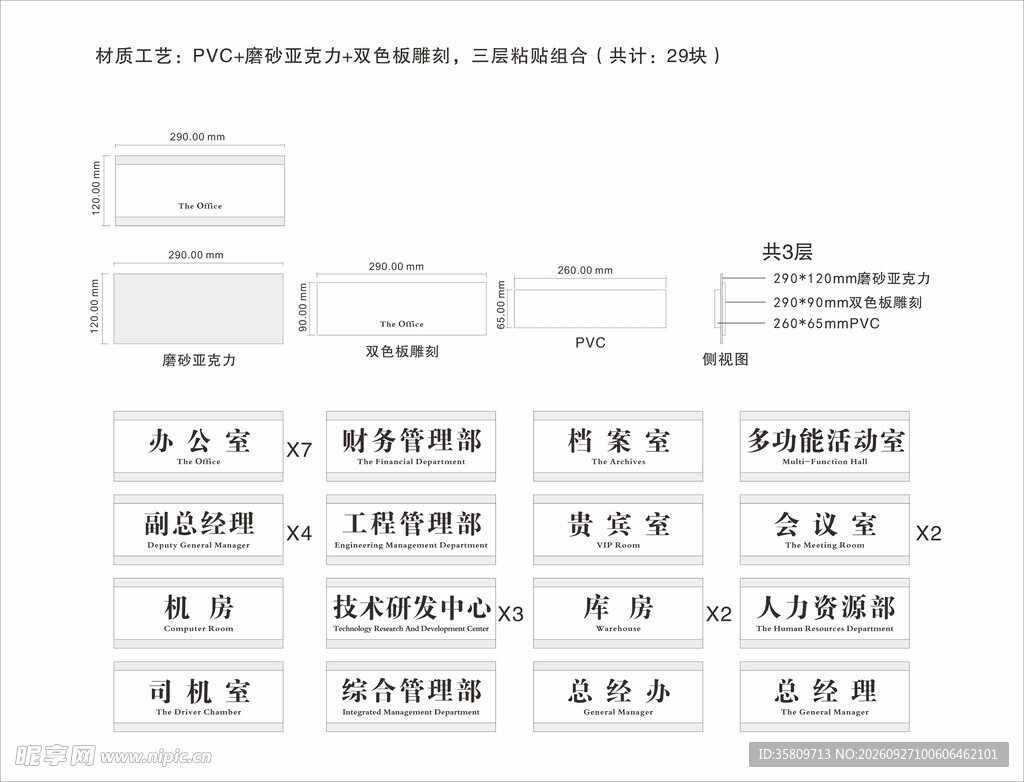 抽拉更换科室牌