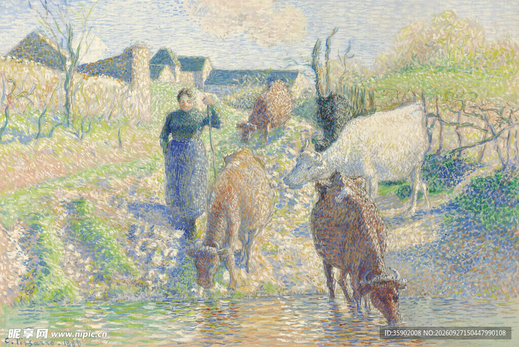 印象派乡村牧景油画