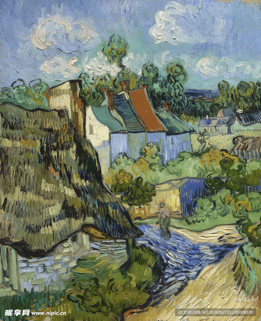 乡村田园风景油画