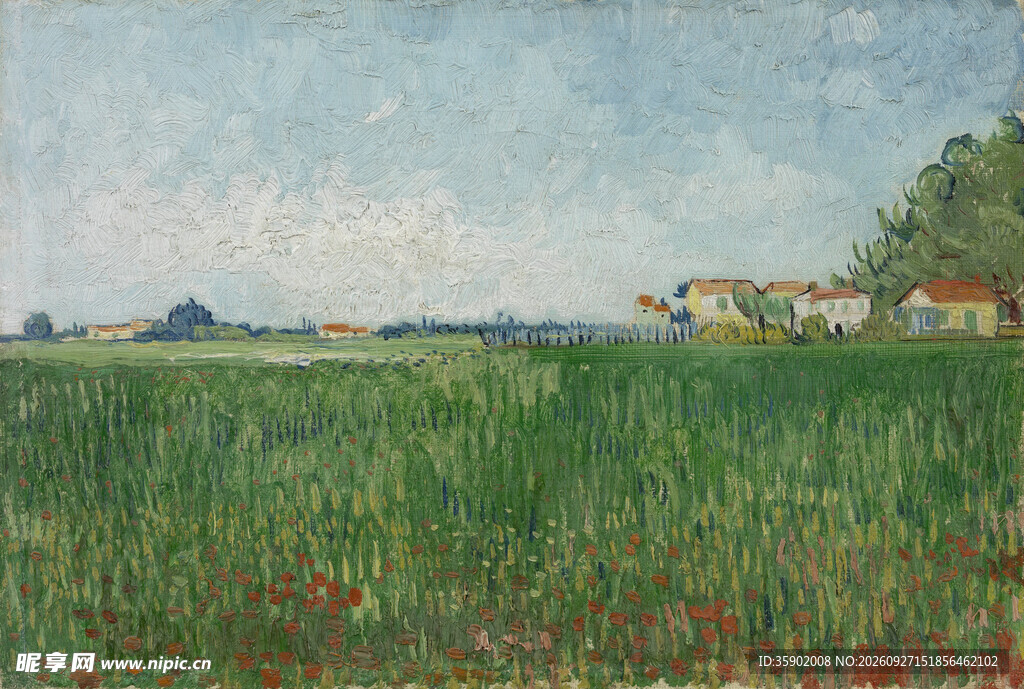 郊野田园风景油画