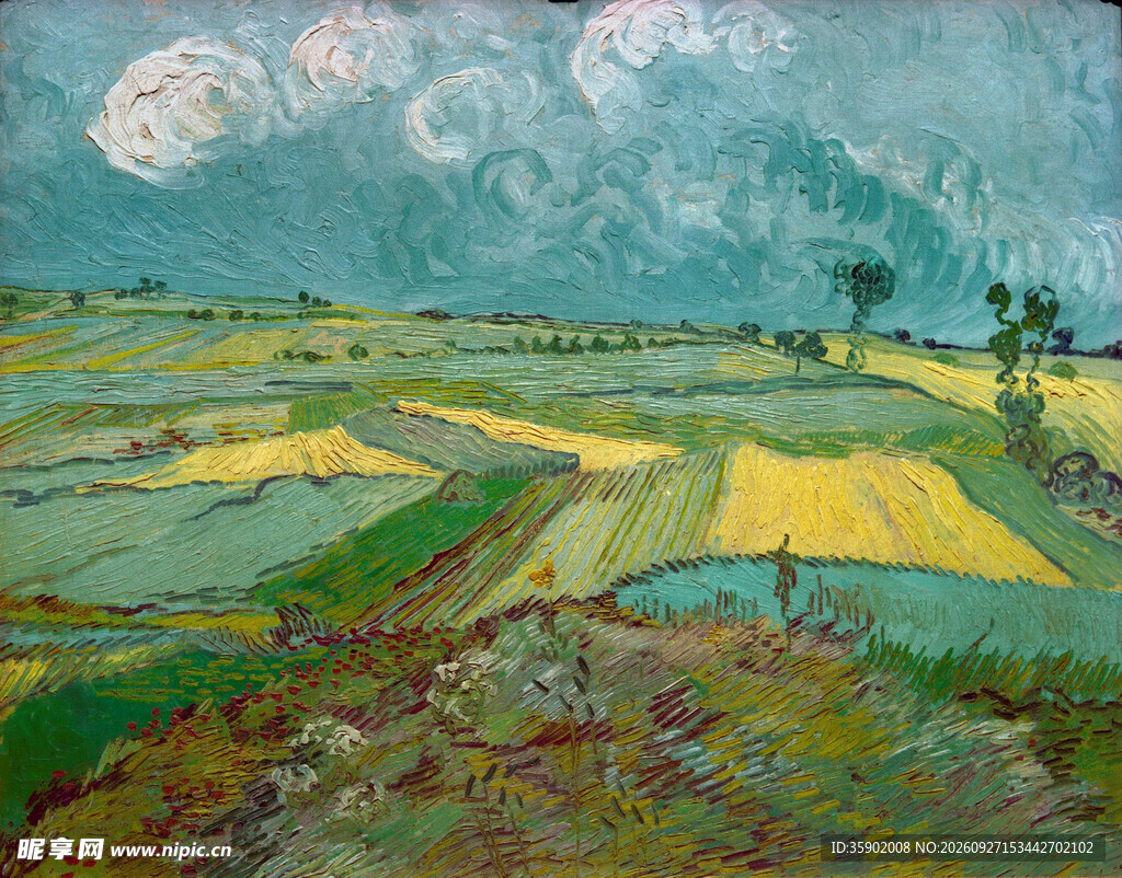 郊野田园风景油画