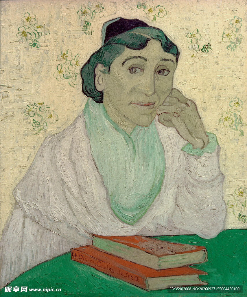 复古女性肖像油画