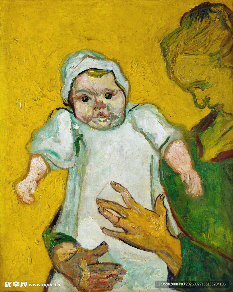 梵高母与子油画