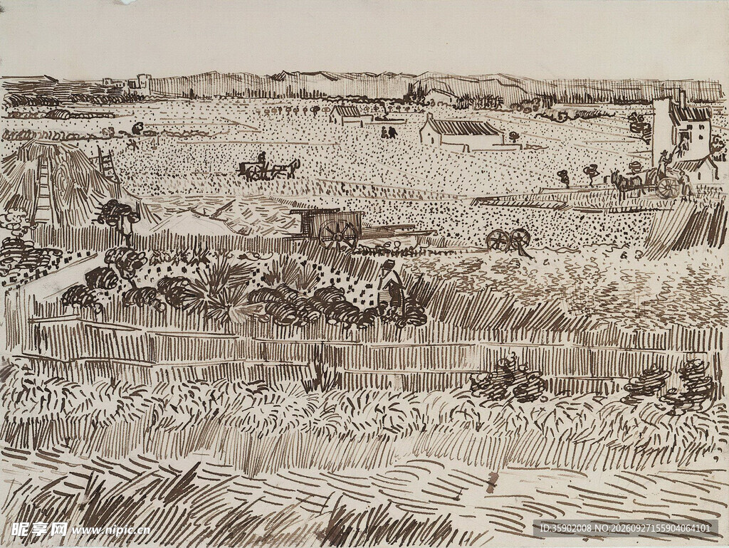 复古郊野水岸风景