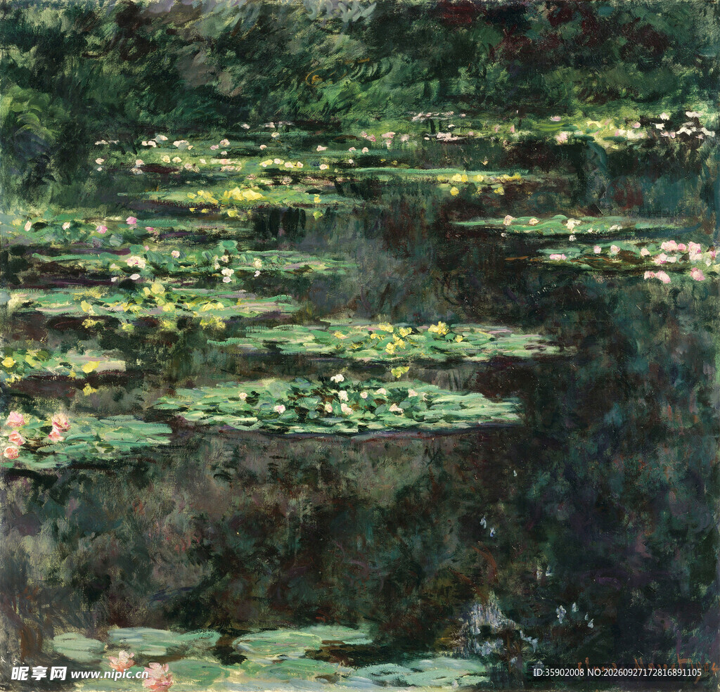 莫奈睡莲风景油画