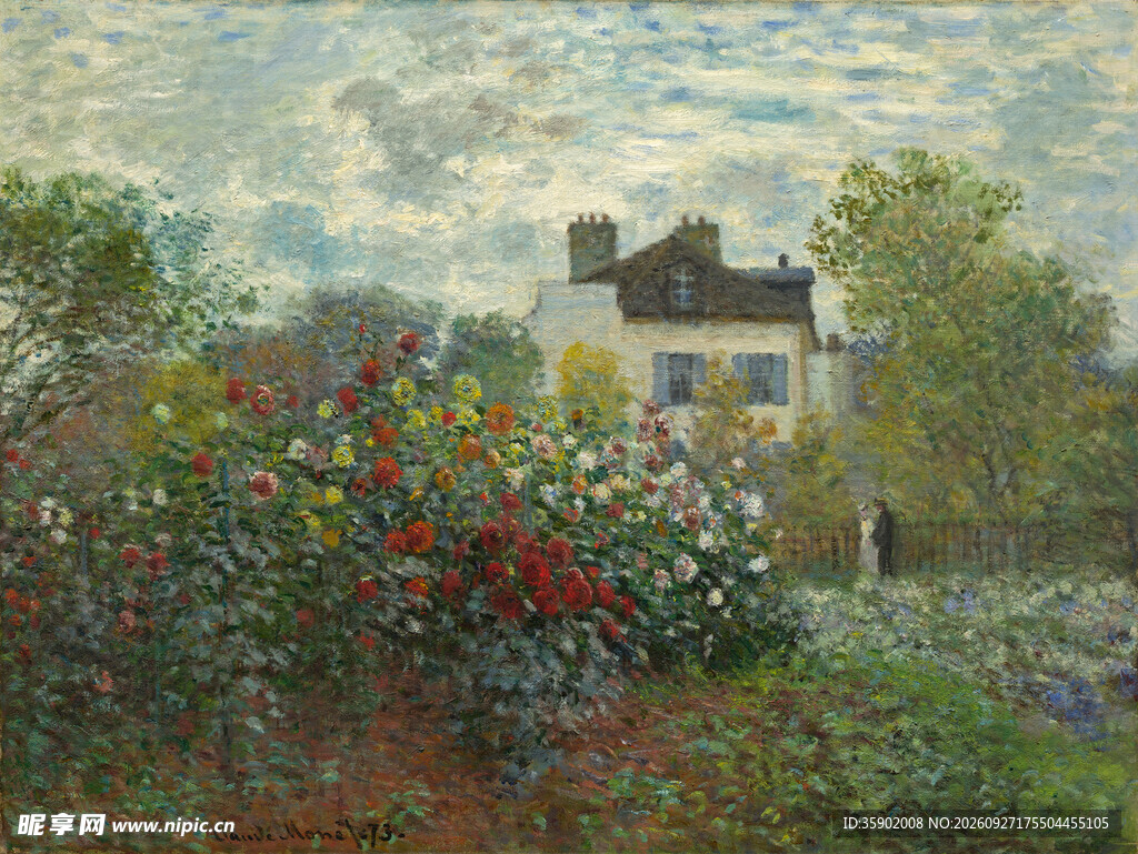 莫奈花园风景油画