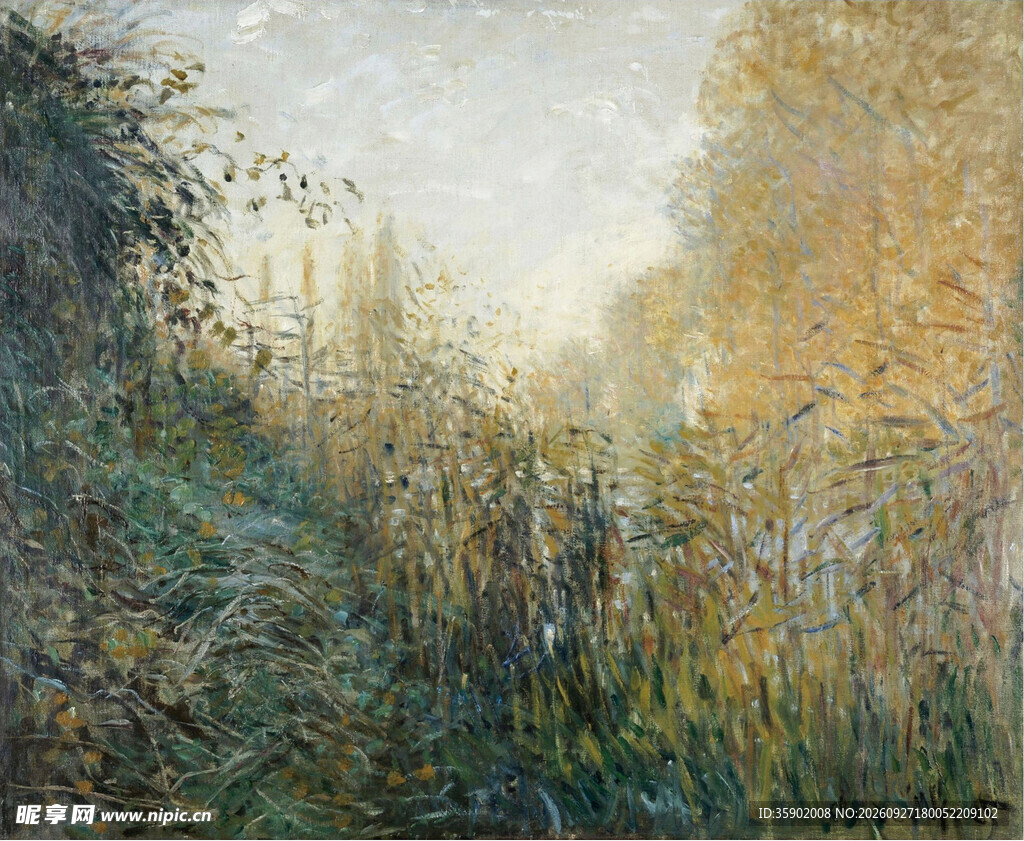 印象派林间风景油画