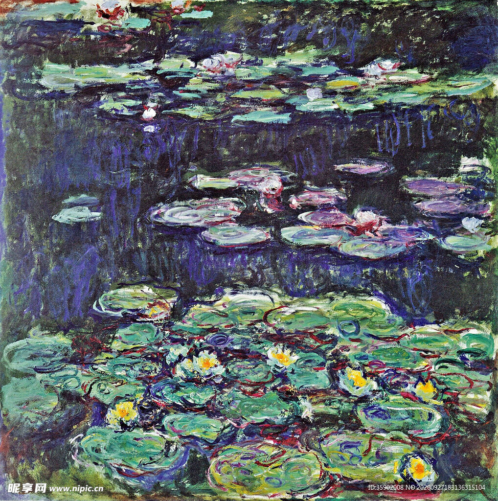莫奈睡莲经典油画