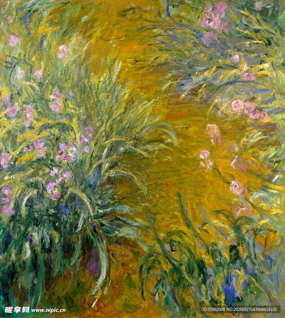 印象派花草风景油画